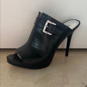 MICHAEL Michael Kors Black High Heel Mules with Buckle